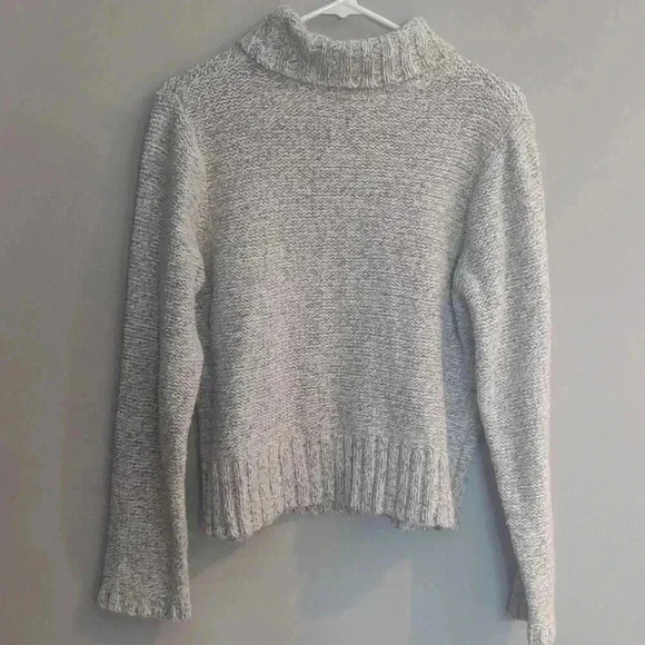 Liz Claiborne Crazy Horse‎  shimmer taupe cowl neck sweater women's large - Picture 4 of 5